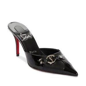 Christian Louboutin CL IN 90s MULE 80 Leather Mule Sandals Heels Shoes $1045